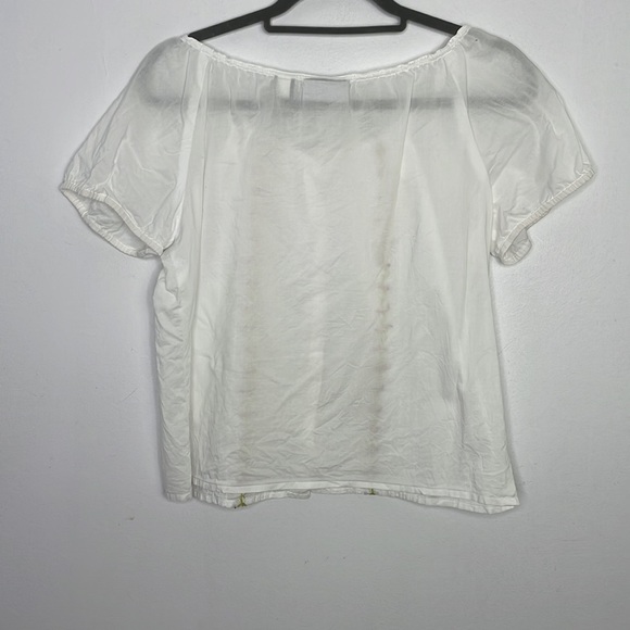 𝅺Vintage Liz Claiborne drawstring neckline floral embroidered blouse - Picture 7 of 7